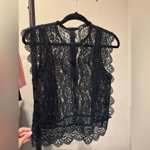Zara Black Lace Blouse